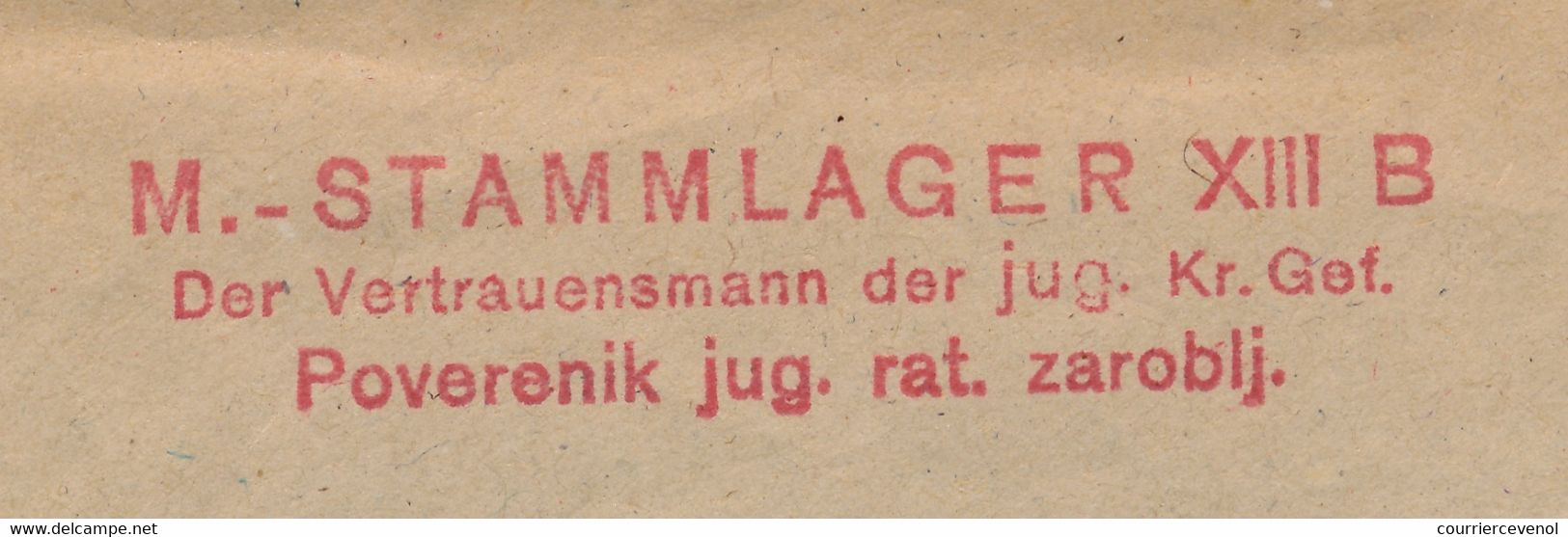 KRIEGSGEFANGENENPOST - Enveloppe Pour CICR Genève - Stalag XIII B Censeur B2 - Au Dos Griffe "Homme De Confiance" - Guerre De 1939-45