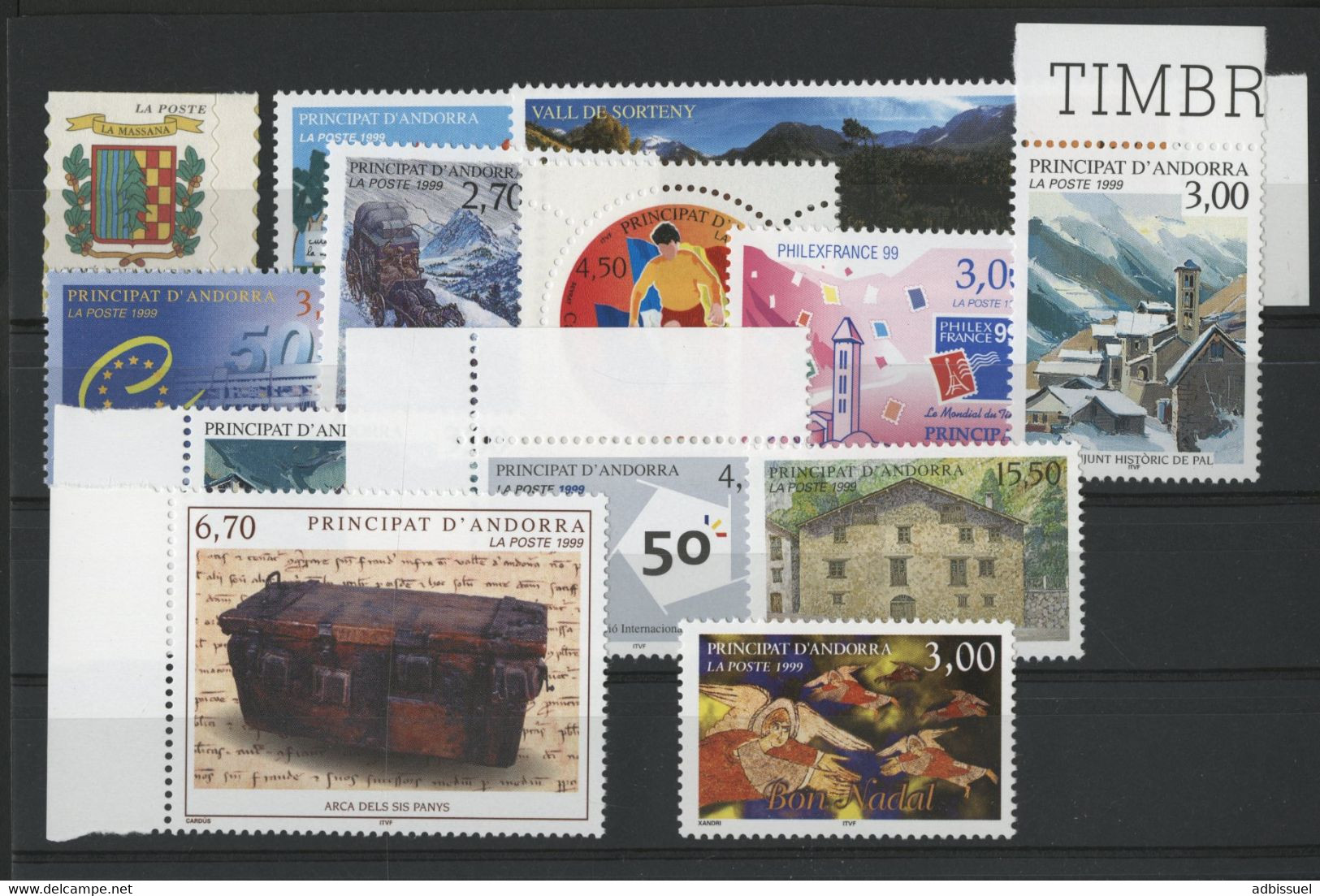 ANDORRE FRANCAIS 1999 ANNEE COMPLETE COTE 39.6 € N° 512 à 524 NEUFS ** (MNH). Vendue à 10% De La Cote. TB - Nuevos