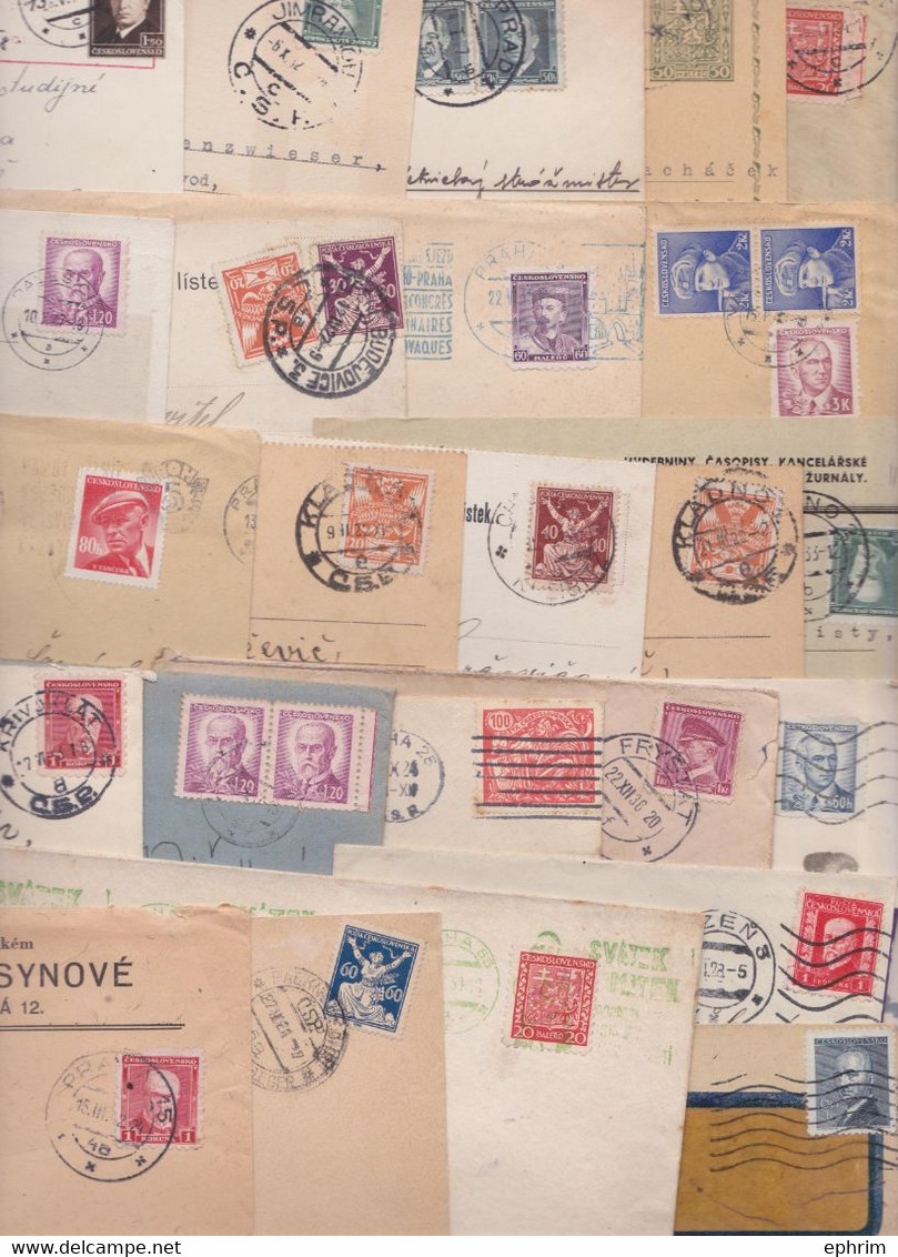 TCHECOSLOVAQUIE CZECHOSLOVAKIA CESKOSLOVENSKO Lot varié de 290 Enveloppes Timbrées Anciennes Avant 1950 Old Mail Covers