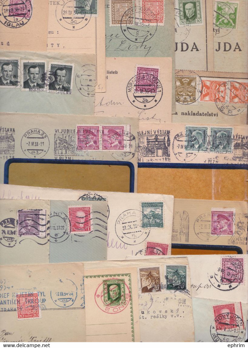 TCHECOSLOVAQUIE CZECHOSLOVAKIA CESKOSLOVENSKO Lot varié de 290 Enveloppes Timbrées Anciennes Avant 1950 Old Mail Covers