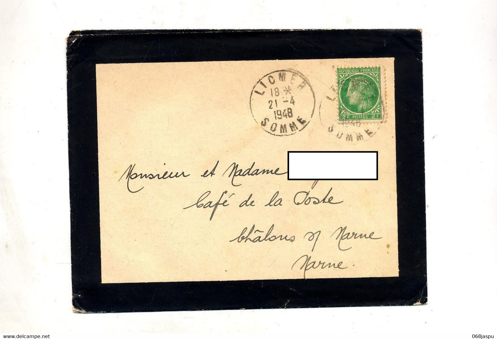 Lettre Cachet Liomer Sur Ceres - Manual Postmarks