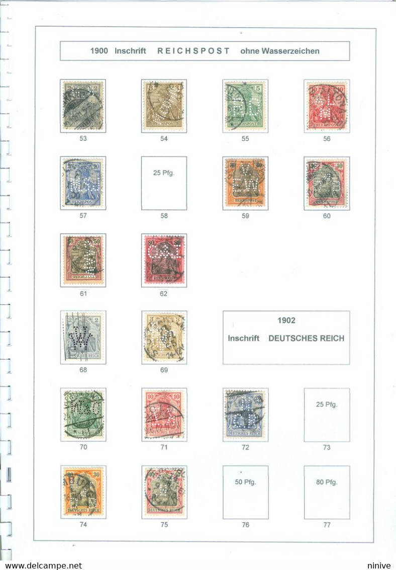 Deutsches Reich Alles Verschiedene Germania-Marken Mit Firmenlochung Perfin Perforé Im Album (5 Scans). - Sonstige & Ohne Zuordnung