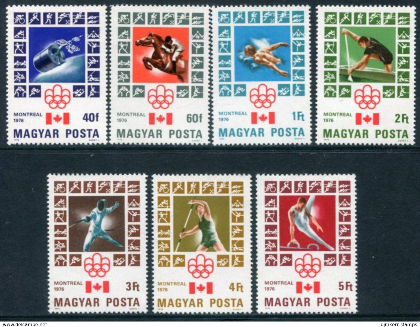 HUNGARY 1976 Olympic Games: Montreal MNH / **...  Michel 3125-31 - Unused Stamps