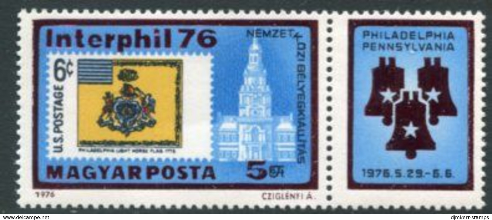 HUNGARY 1976 INTERPHIL Stamp Exhibition  MNH / **.  Michel 3122 - Unused Stamps
