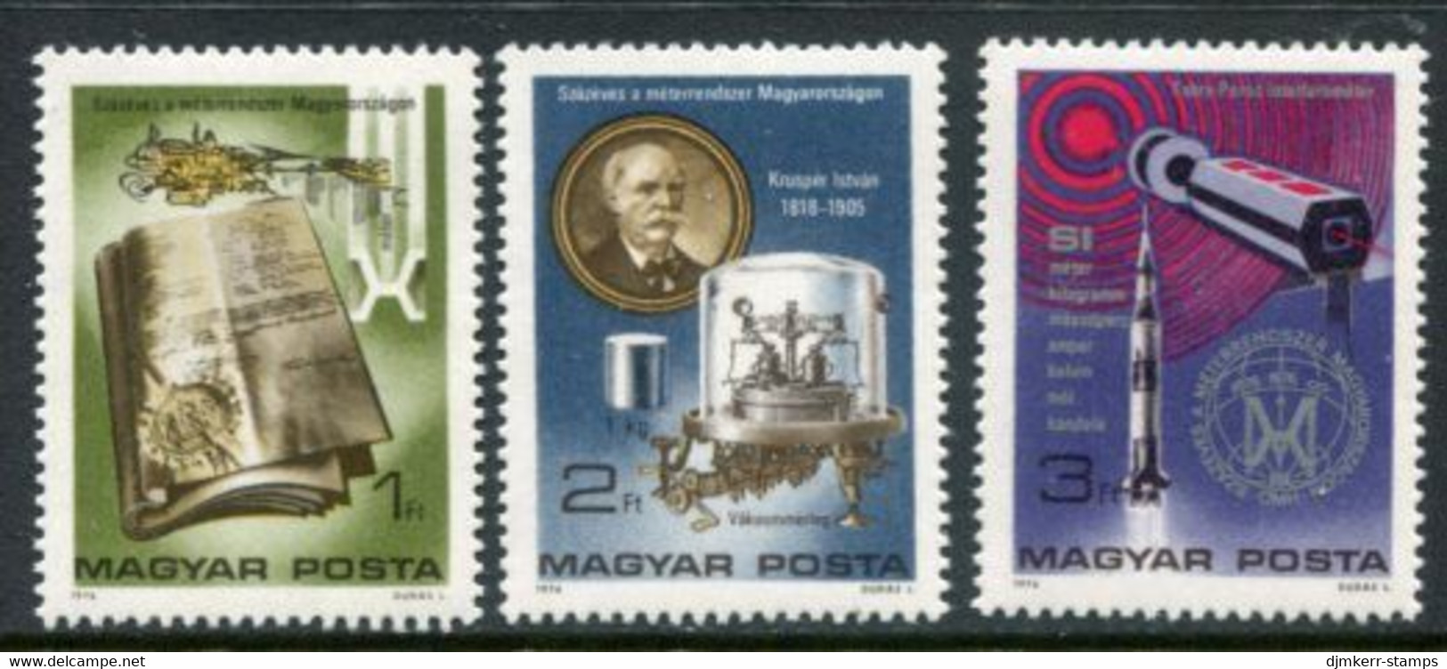 HUNGARY 1976 Centenary Of Metric System MNH / **.  Michel 3115-17 - Unused Stamps