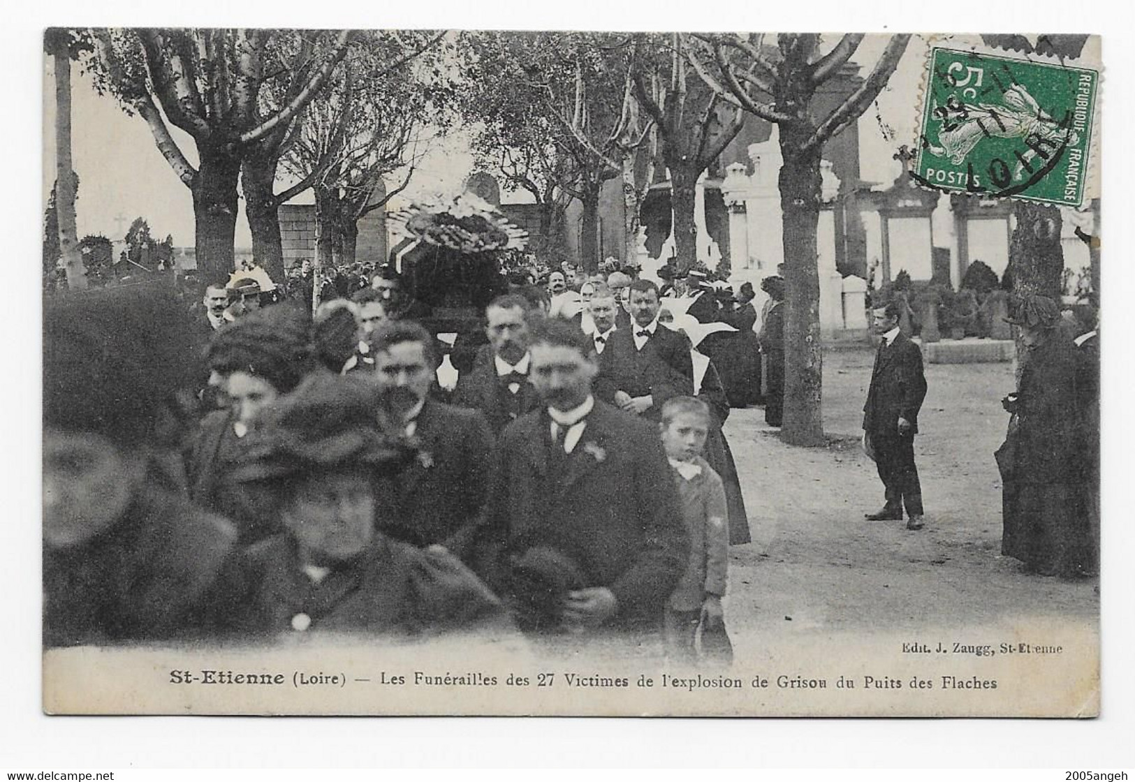 42 Dép.- St-Etienne (Loire) - Les Funérailles Des 27 Victimes De L'explosion De Grisou Du Puits Des Flaches. - Autres & Non Classés