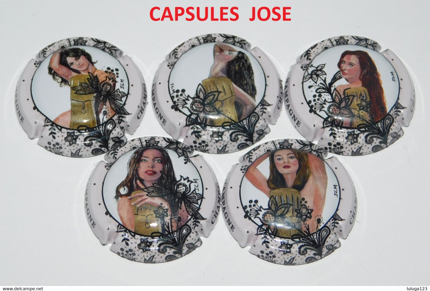 Série De 5 Capsules De Champagne GENERIQUE (Les Femmes) - Verzamelingen