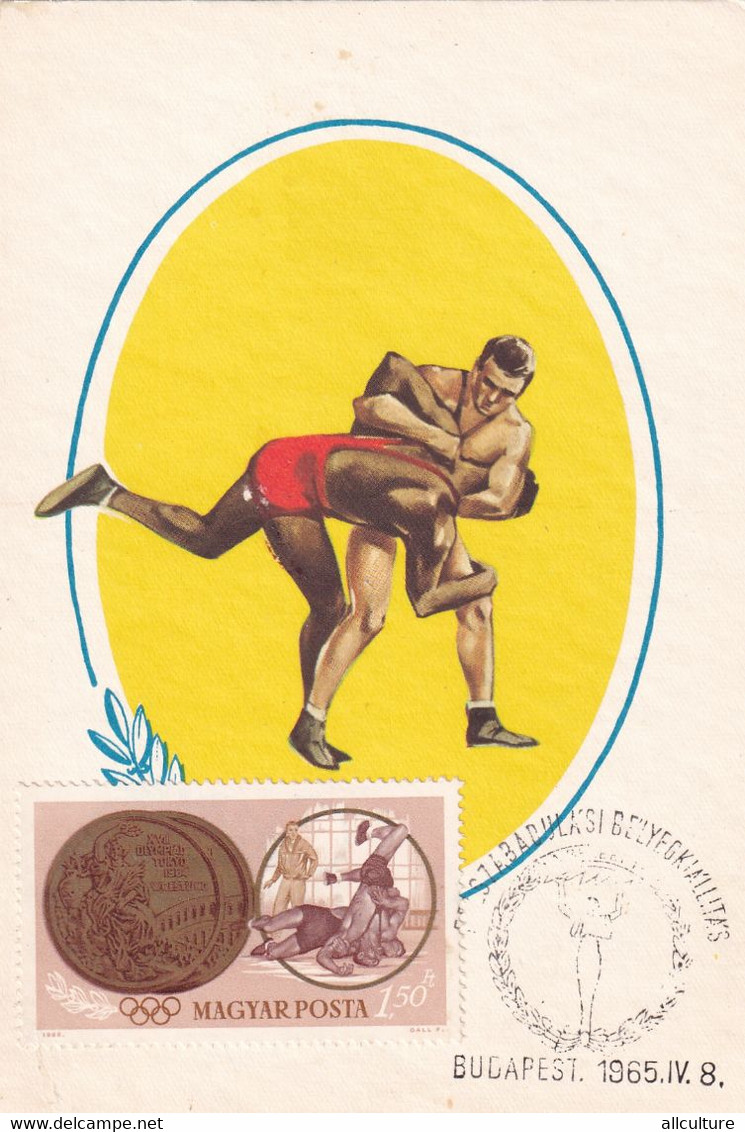 A9131- WRESTLING PLAYERS SPORT, MAGYAR POSTA USED STAMP, BUDAPEST 1965 - Lotta