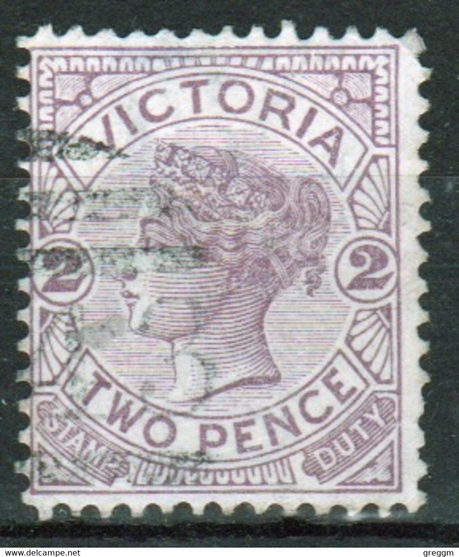 Australia 1886 Queen Victoria Two Pence Stamp Duty Revenue Fiscally Cancelled In Good Condition. - Revenue Stamps