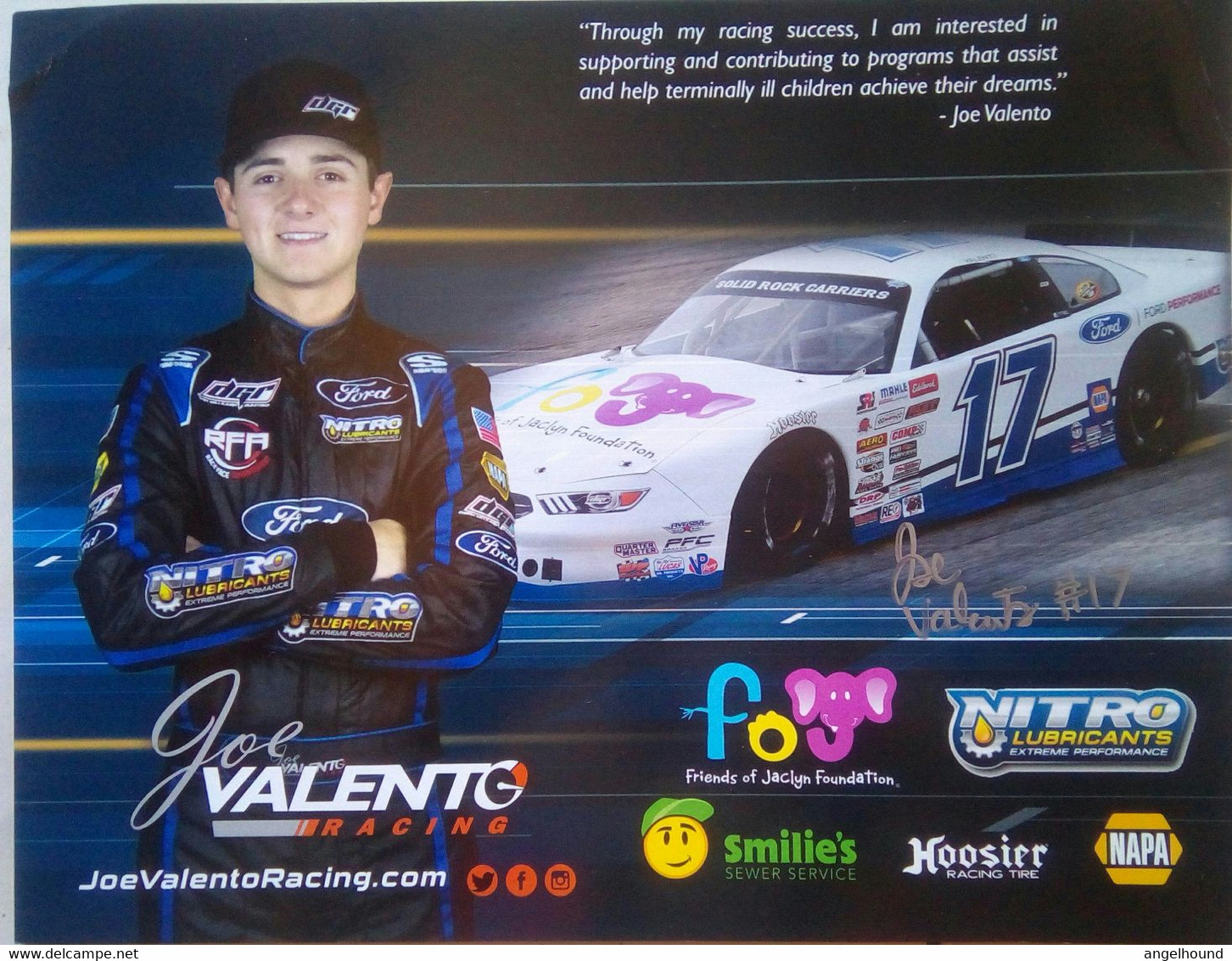 Joe Valento ( American Race Car Driver) - Autographes