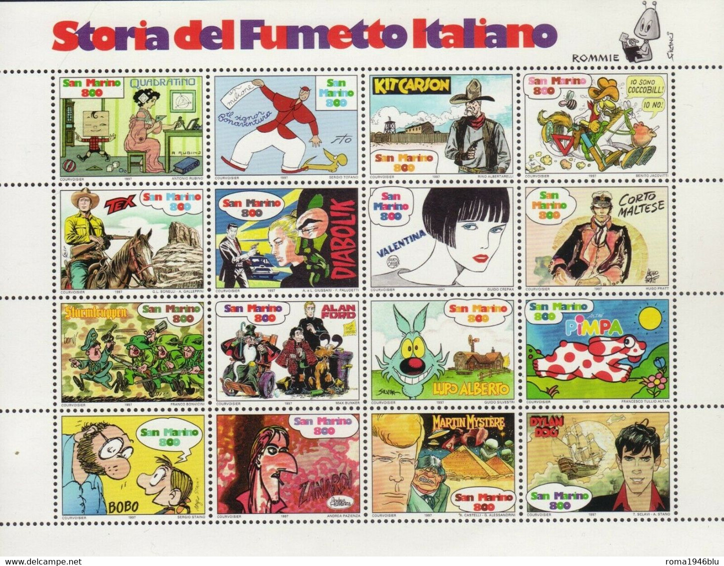 SAN MARINO 1995 STORIA DEL FUMETTO FOGLIETTO **  MNH - Blokken & Velletjes