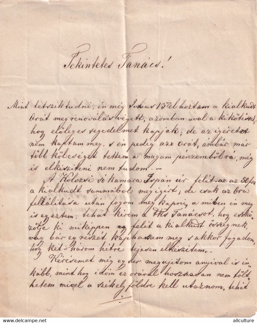 A8722 - VINTAGE LETTER 1864 HUNGAY AUSTRO-UNGARIA/ROMANIA  VINTAGE SEAL - ...-1867 Préphilatélie