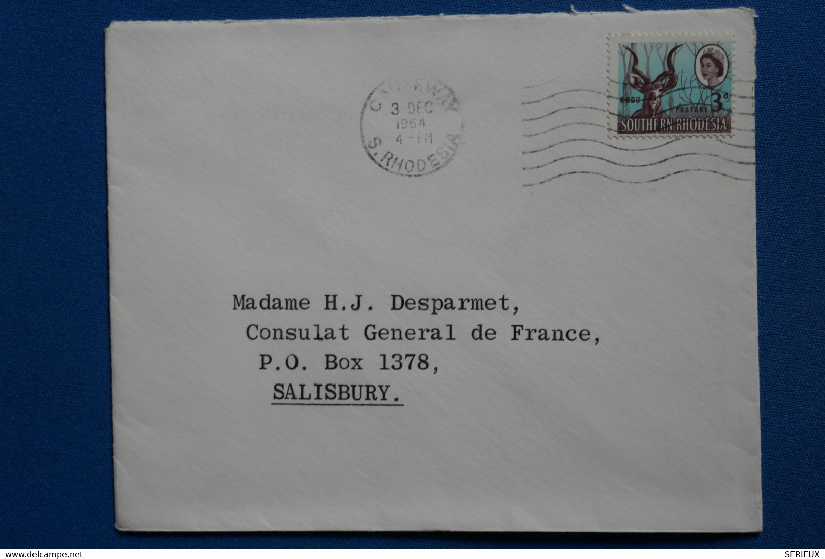 D52 RHODESIE SUD BELLE  LETTRE  1964  SALISBURY     + AFFRANCHISSEMENT INTERESSANT - Southern Rhodesia (...-1964)