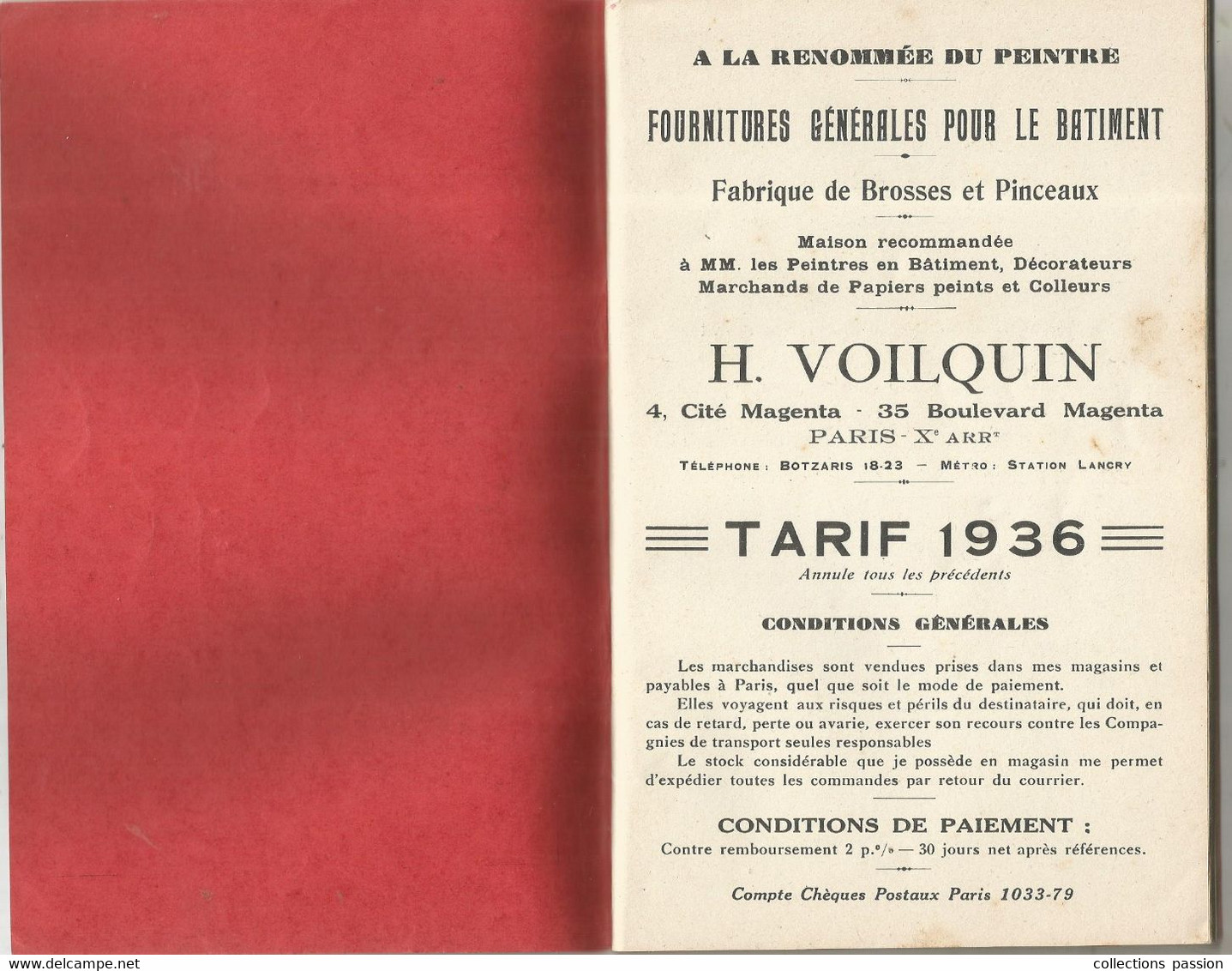 Publicité , H. VOILQUIN , Paris , Fabrique De Brosses Et Pinceaux , 1936, 68 PAGES , 5 Scans , Frais Fr 3.95 E - Advertising