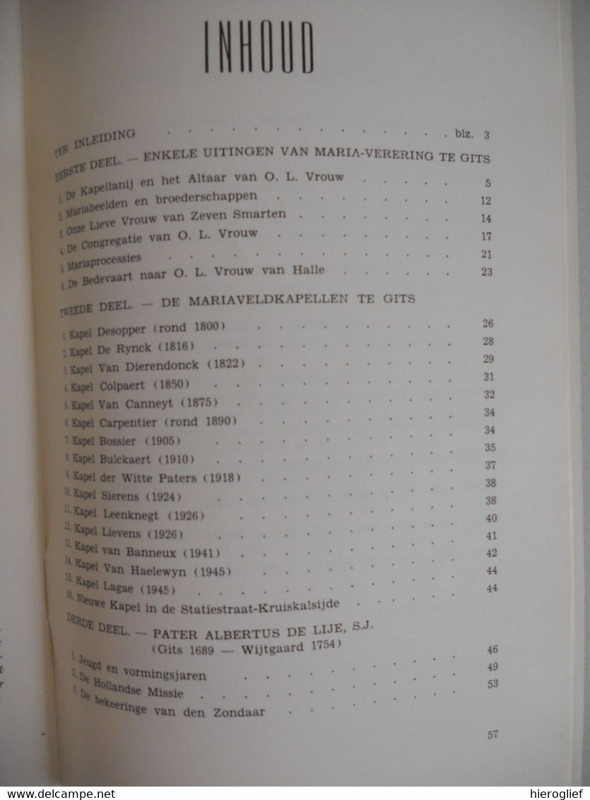 maria-verering te gits + levensbeschrijving van pater sj albertus de lije door d. tillo van biervliet hooglede roeselare