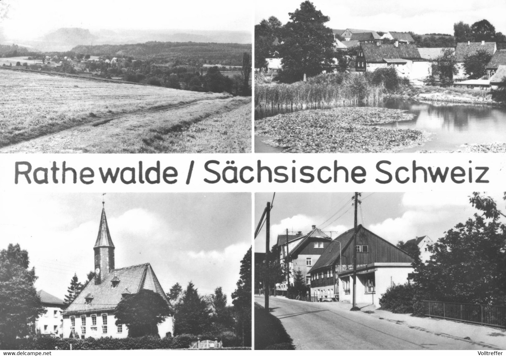 DDR Mehrbild AK Rathewalde Sächsische Schweiz, Dorfstraße, Kirche, See - Hohnstein (Saechs. Schweiz)