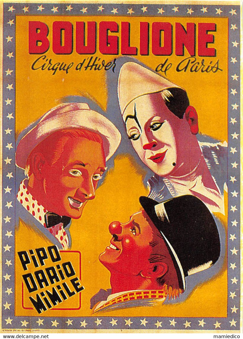 CIRQUE D'HIVER BOUGLIONE. 2 Affichettes Publicitaires " Le Roi Des Clowns ALEX" - "PIPO, DARIO & MIMILE" TTBE - Other & Unclassified