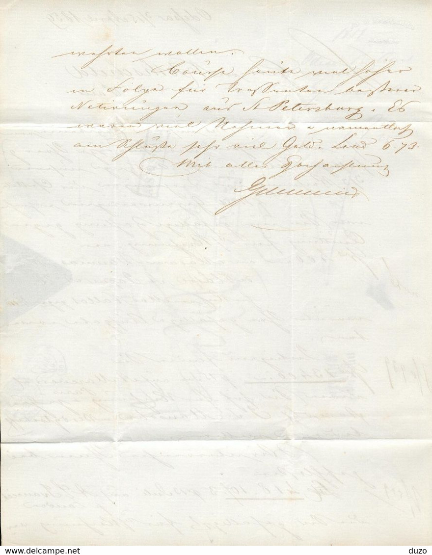 1859 Russie Ukraine  LAC D'Odessa (Ephrussi & Cie Banquiers)- Entr. Prusse 3 Valenciennes>>>>Rothschild Paris- (5 Scans) - ...-1857 Vorphilatelie