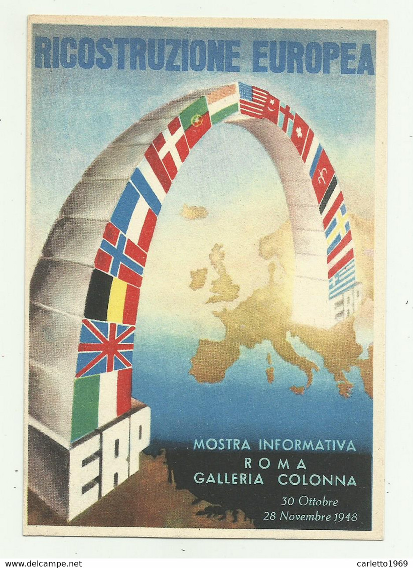 RICOSTRUZIONE EUROPEA MOSTRA INFORMATIVA ROMA 1948  - MISSIONE AMERICANA ERP - NV  FG - Esposizioni