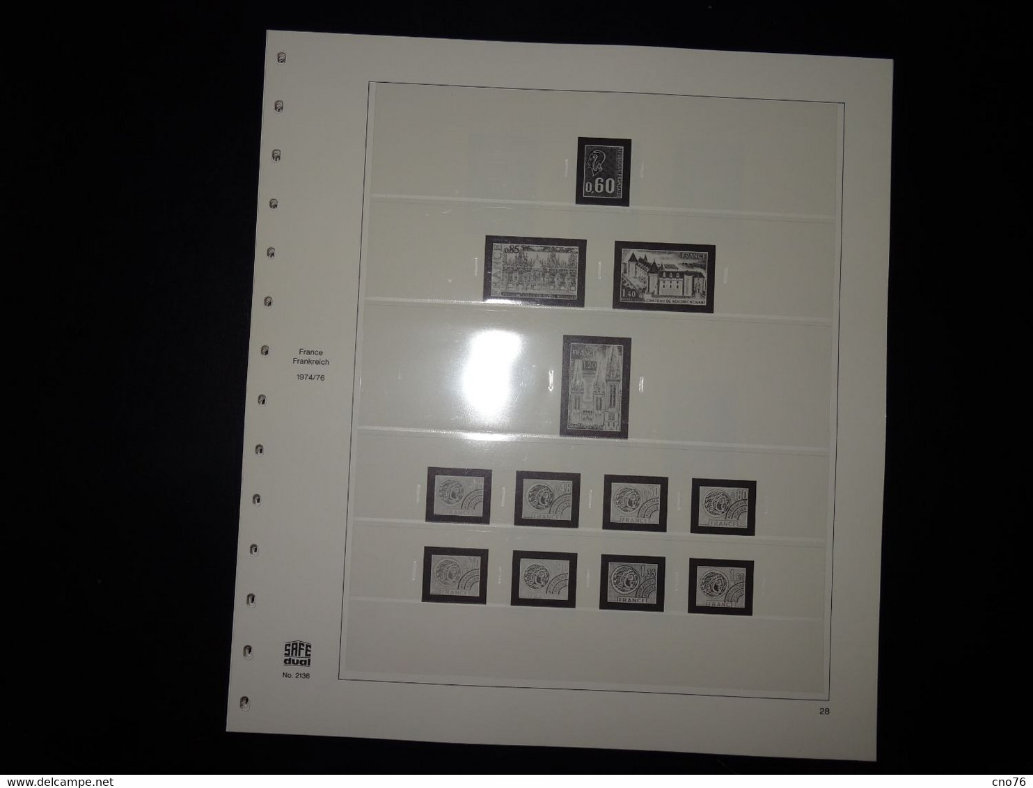 Feuilles France Safe Dual 1970 à 1977 (48 Pages Préimprimées Avec Pages Plastiques Pour Le Classement Des Timbres - Pre-printed Pages