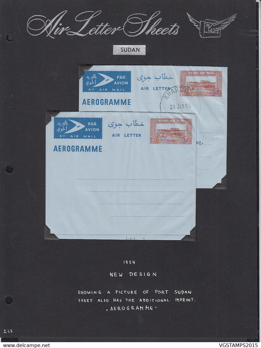 Soudan 1954 -Lot Of 2 Aérogrammes Nouveau Dessin. Vue Du Port De Soudan..................   (DD) DC-9969 - Soudan