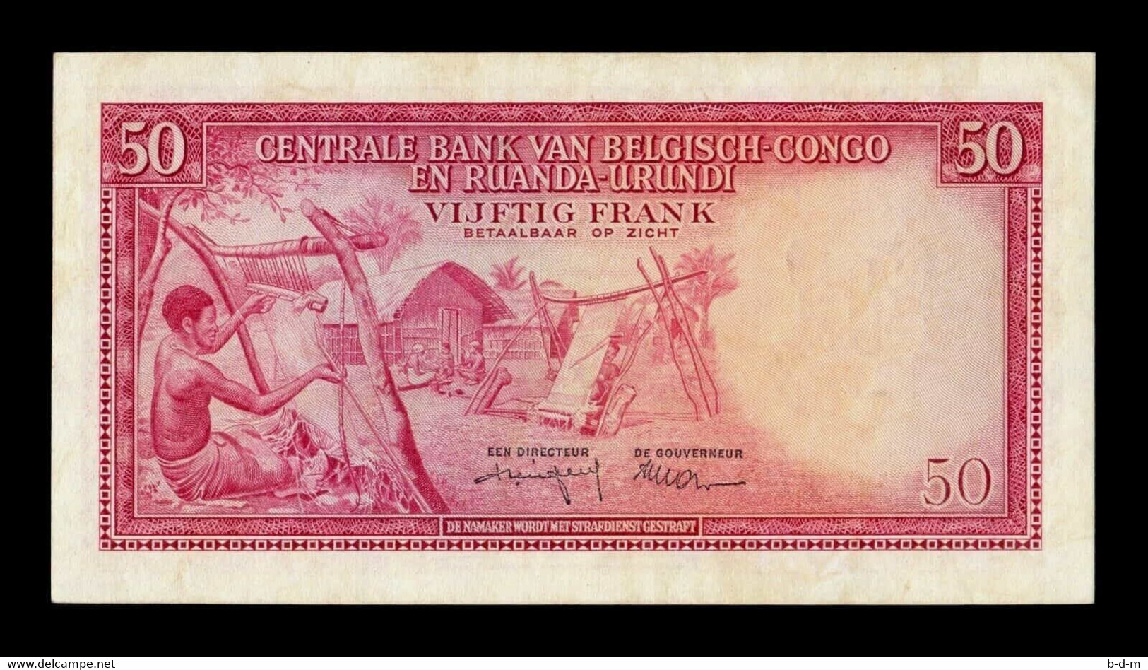 Congo Belga Belgium 50 Francs 1.9.1959 Pick 32 MBC VF - Bank Belg. Kongo