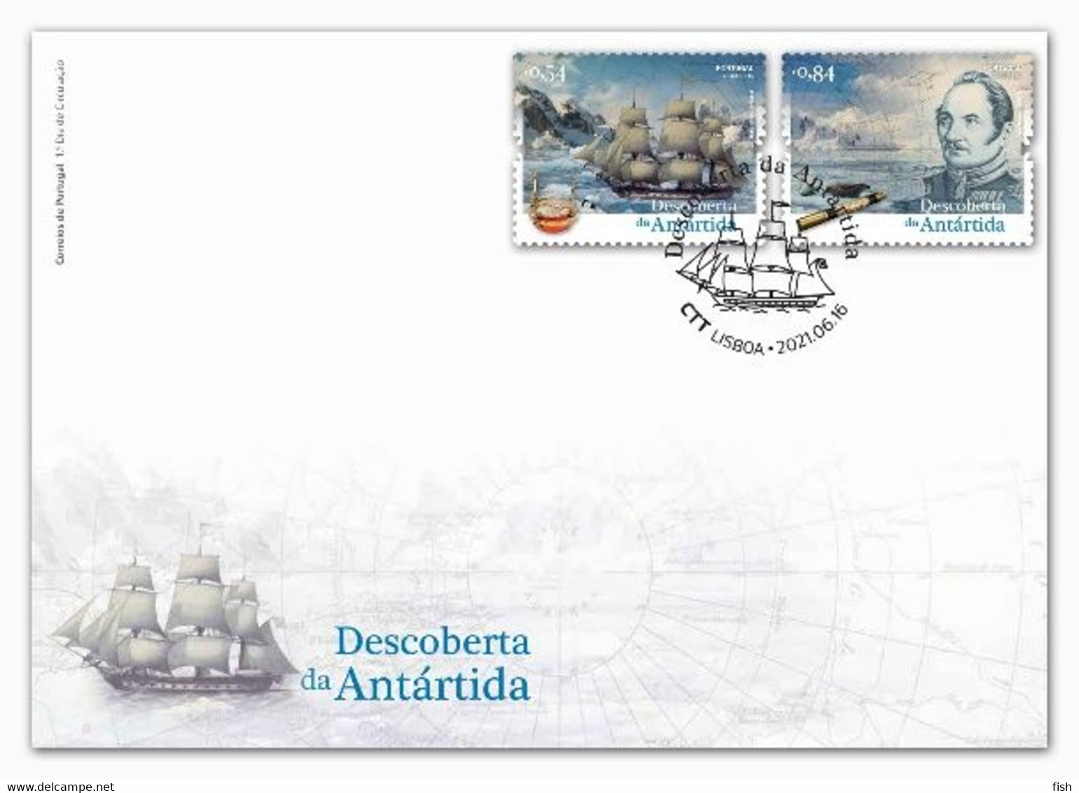 Portugal & FDC Antarctica Discovery 2021 (3427) - Andere(Zee)