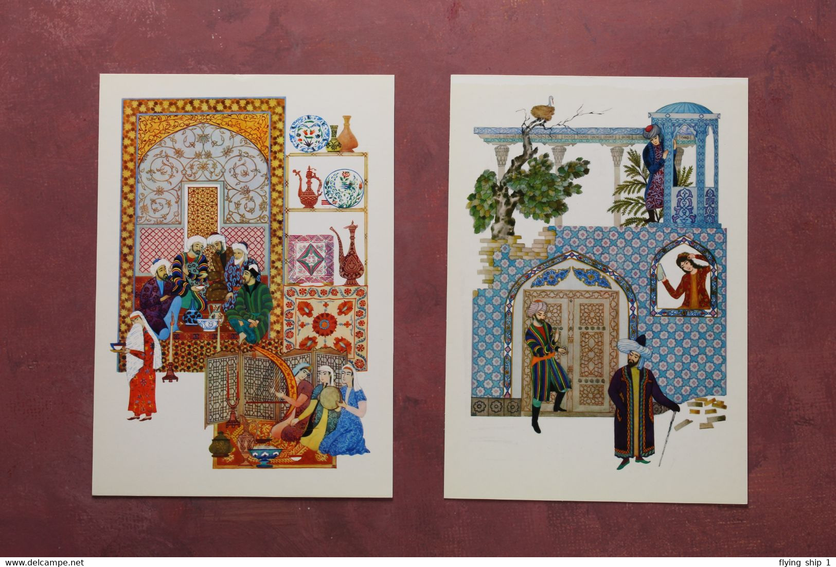 Vintage Full set 16 Russian postcards 1976 Amazing pictures from life of sage Hodja Nasreddin. Muslim East.