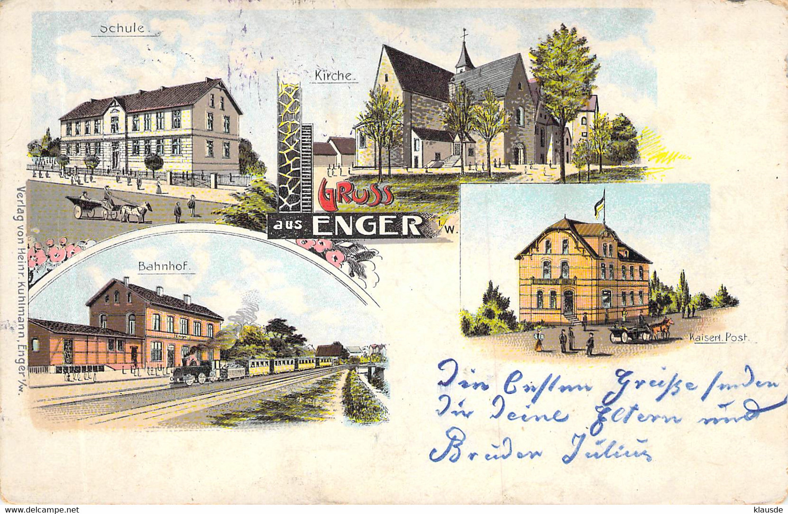 Enger I. W. Mehrbild Feldpost 1915 - Enger
