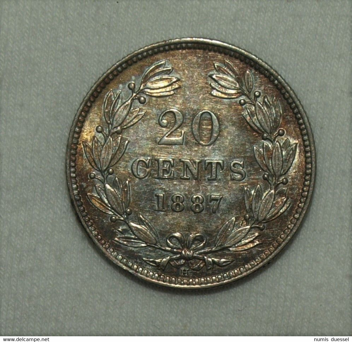 Silber/Silver Nicaragua Independence Of The Republic 1821, 1887 H, 20 Centavos UNC - Nicaragua