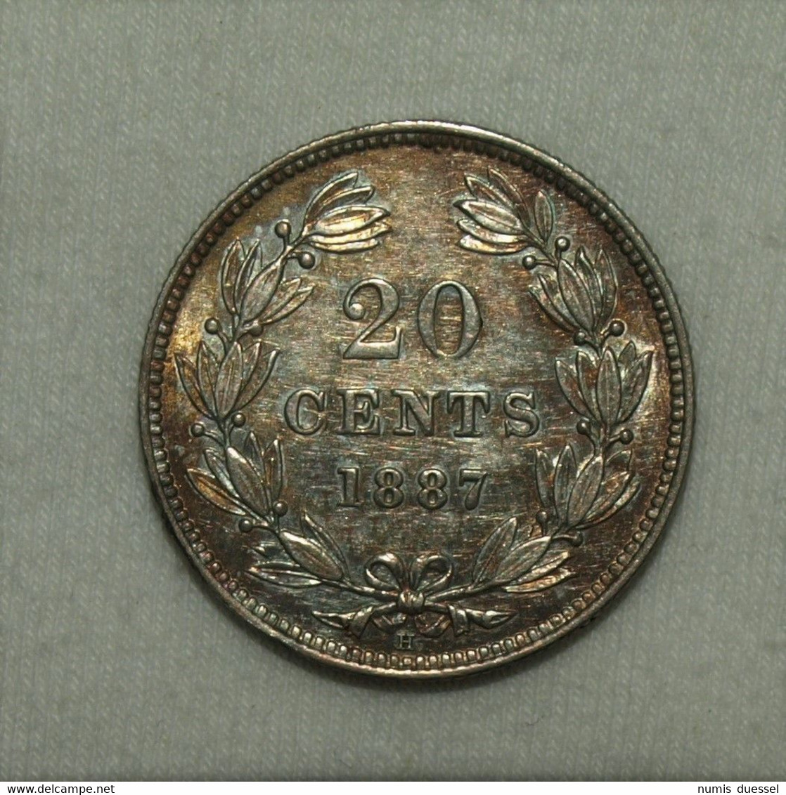 Silber/Silver Nicaragua Independence Of The Republic 1821, 1887 H, 20 Centavos UNC - Nicaragua