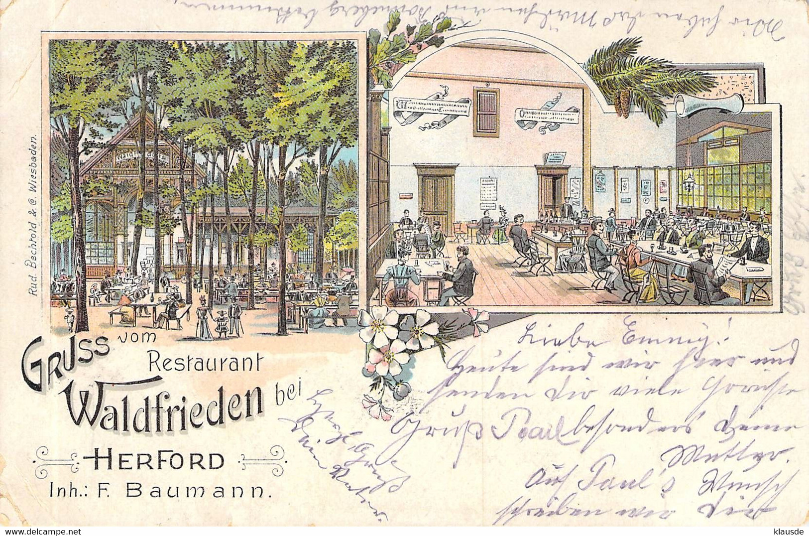 Herfort - Restaurant Waldfrieden - Mehrbild 1903 - Herford