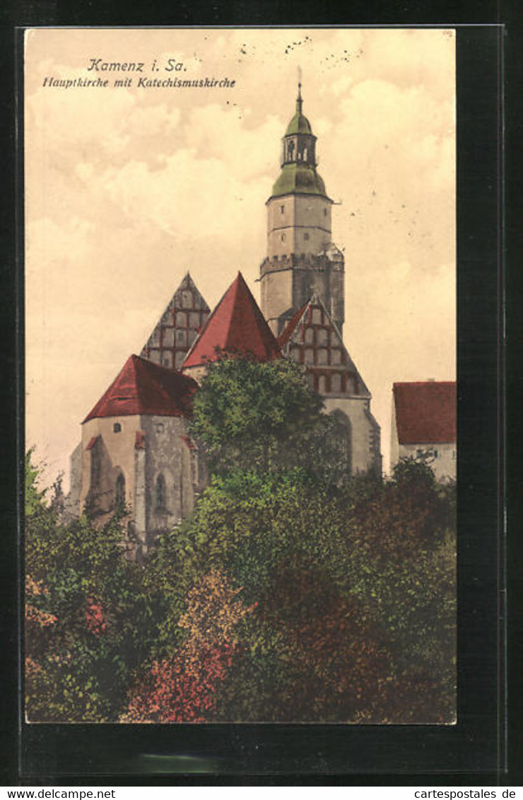 AK Kamenz I. Sa., Hauptkirche Mit Katechismuskirche - Kamenz