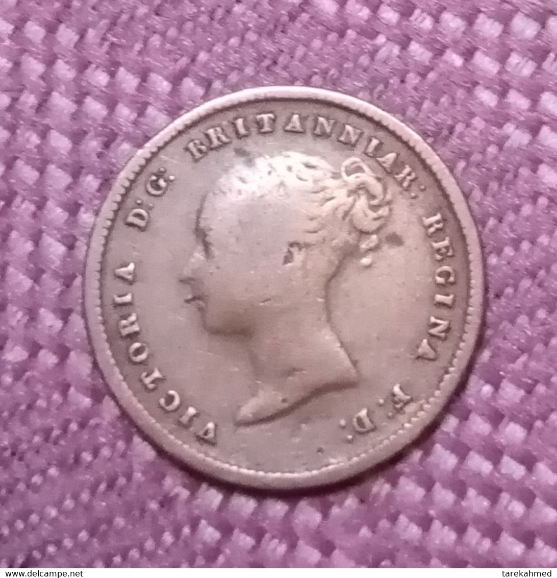 Grande-Bretagne, Victoria, 1/2 Farthing, 1844, KM:738 . Gomaa - A. 1/4 - 1/3 - 1/2 Farthing