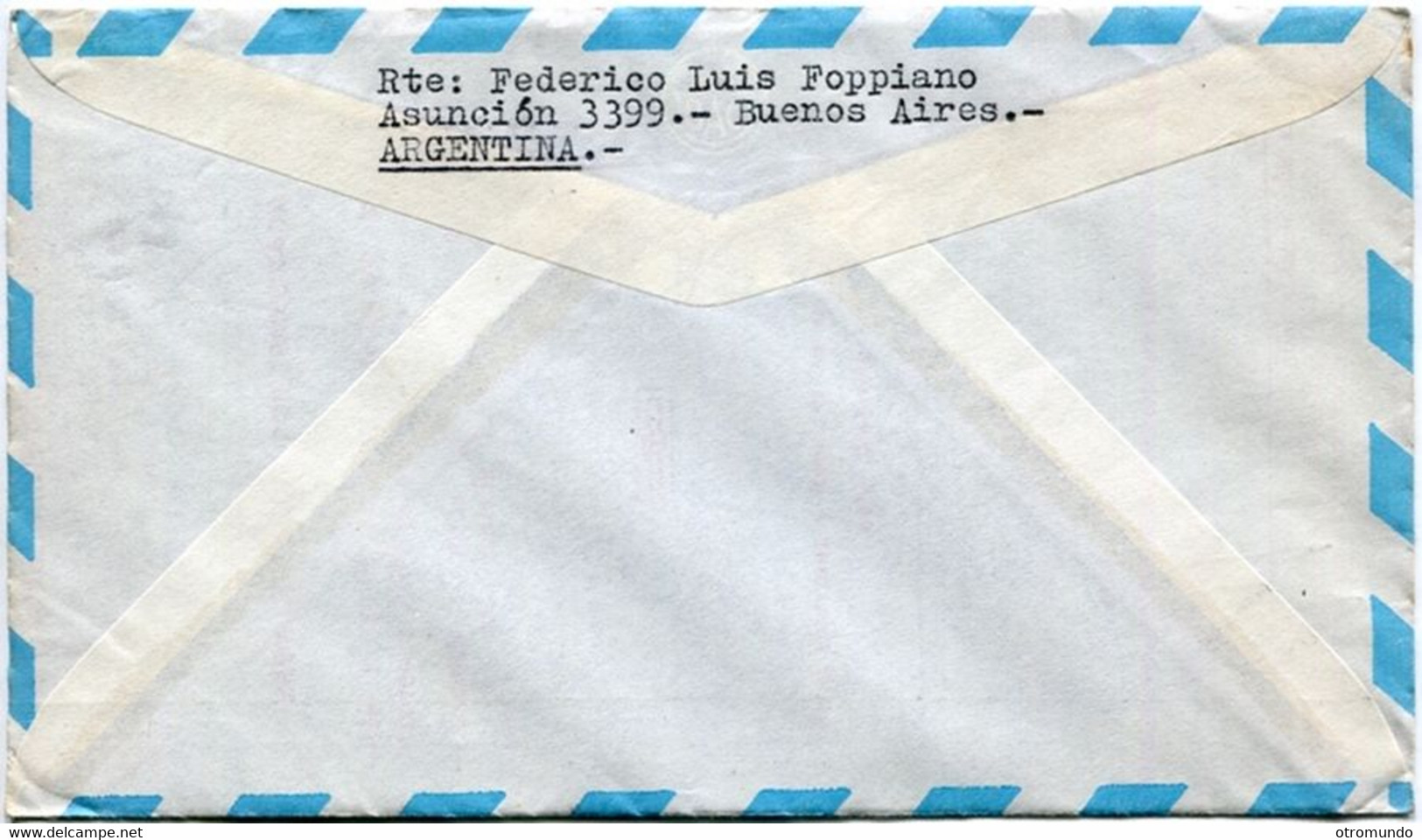 Unopened Sobre Envelope Aerolíneas Argentinas Vuelo Inaugural COMET 4 Buenos Aires Tel Aviv Israel 1962 Unrealized - Gebraucht