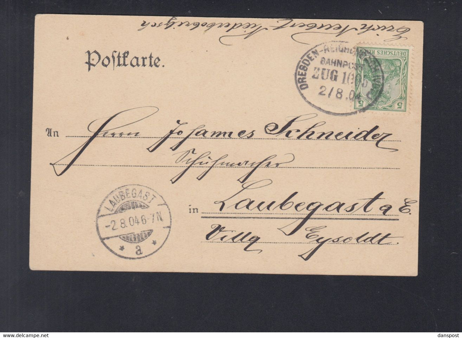 Dt. Reich AK Colmnitz Bahnpost 1904 - Klingenberg (Sachsen)