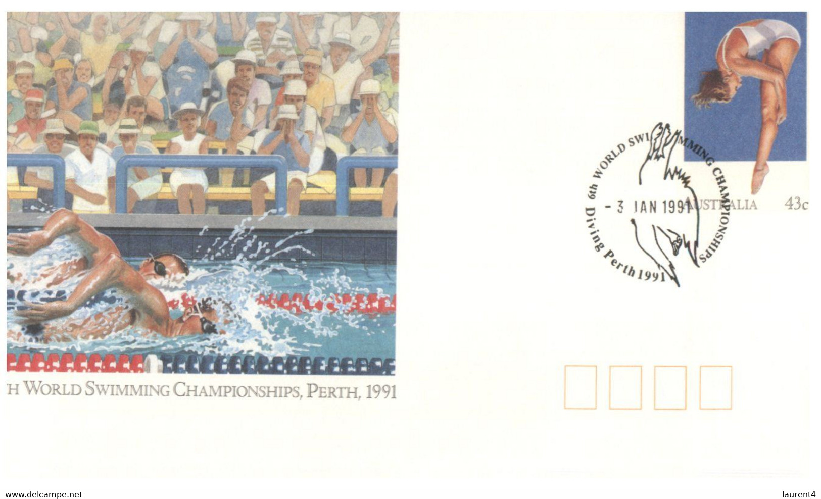 (SS )1 Australian FDC Cover - 6 World Swimming Championship 1991 - Diving - Immersione