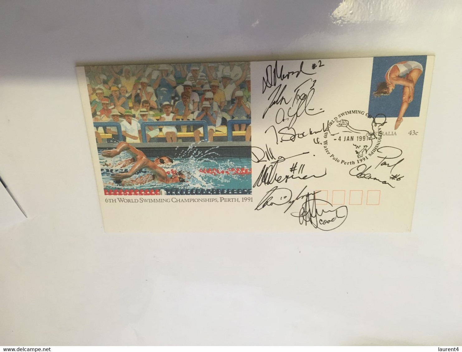 (SS )1 Australian FDC Cover - 6 World Swimming Championship 1991 - Signed By Water Polo Team - Water-Polo