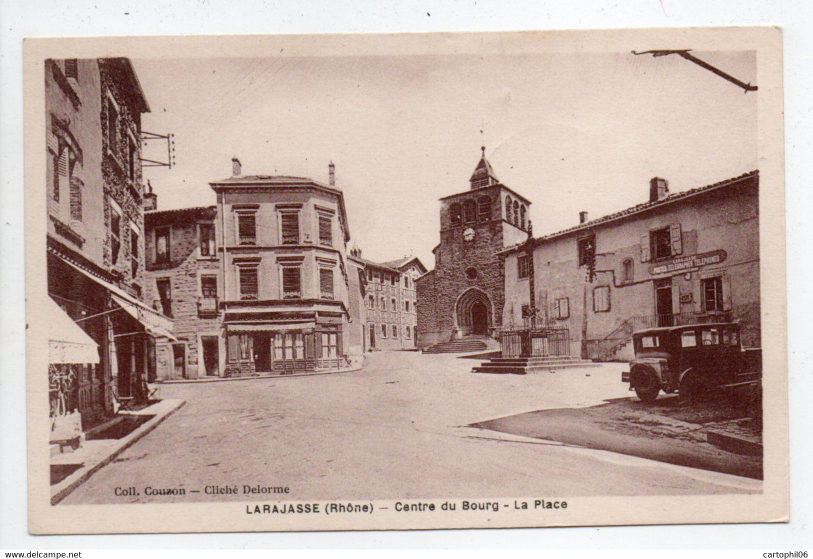 - CPA LARAJASSE (69) - Centre Du Bourg - La Place - Collection Couzon - - Autres & Non Classés