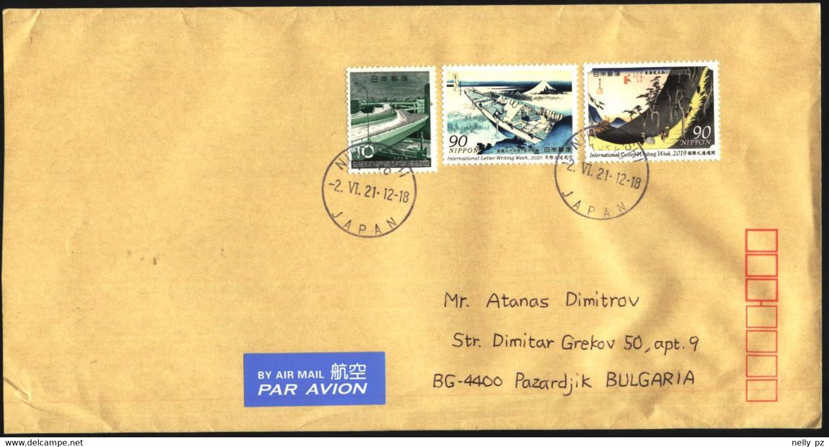 Mailed Cover With Stamps Letter-Writting Week 2019 2020  From Japan - Lettres & Documents