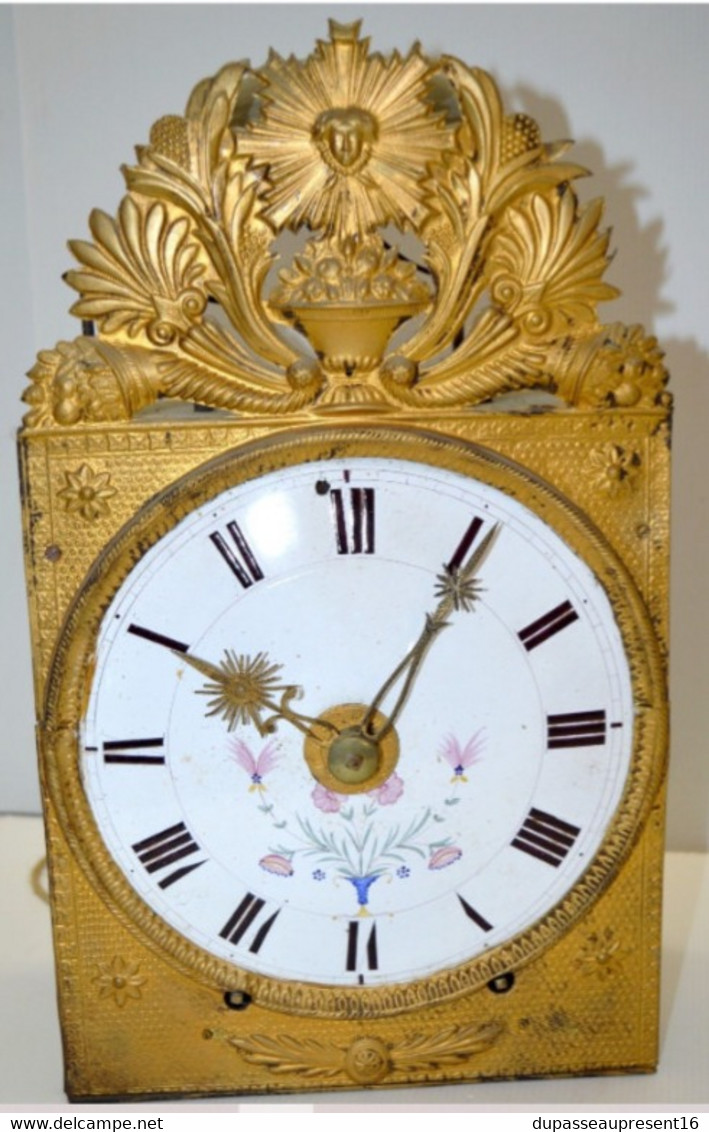 MOUVEMENT PENDULE COMTOISE 1 MOIS XVIIIe Cadran Fleuri Fonction Réveil Balancier Collection HORLOGE MOUVEMENT COMTOIS - Wanduhren