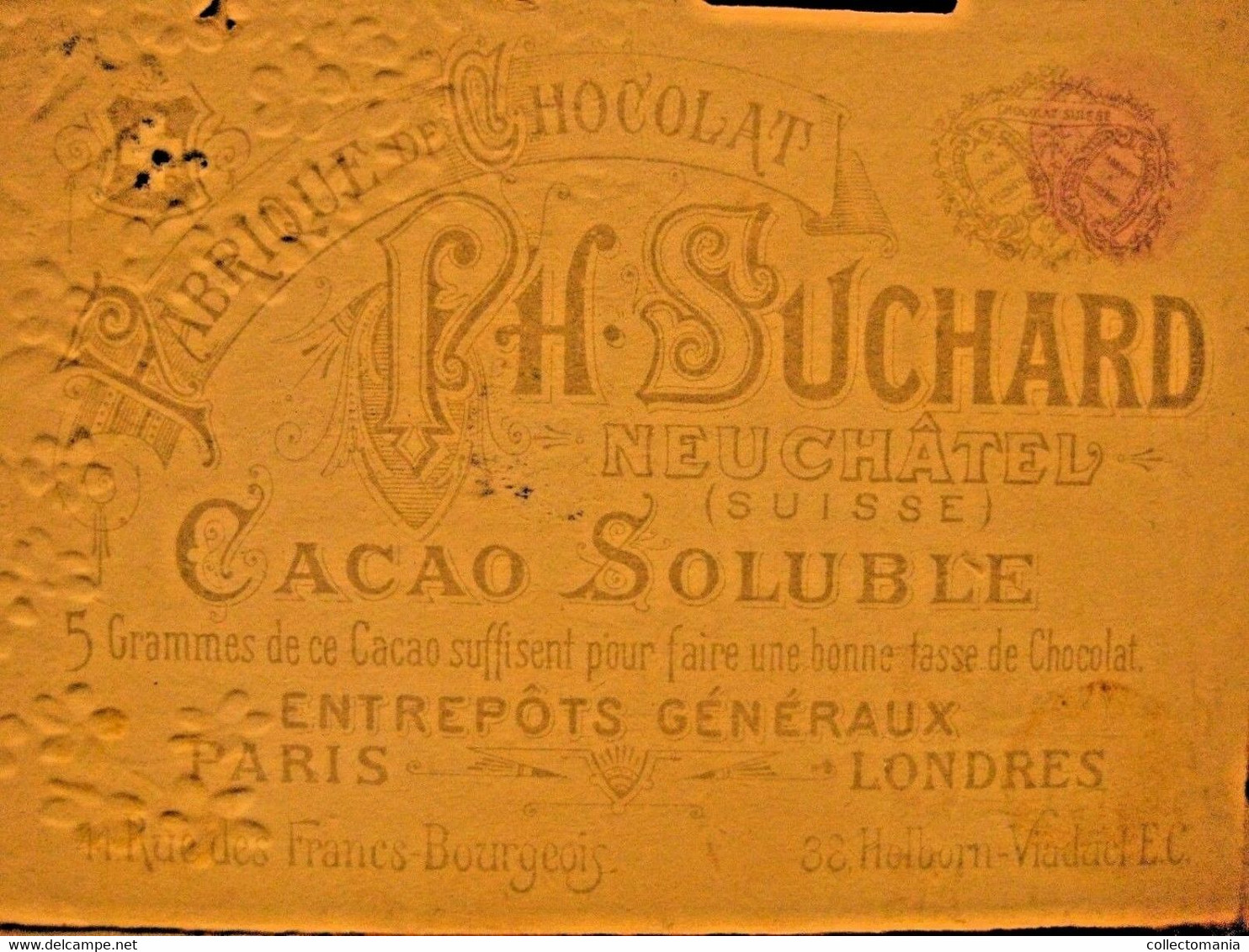 1 Die Cut Advertising Card C1891 SUISSE Chocolate SUCHARD V16e, Dreaming Angel Découpi Ausgeschnitten - Suchard