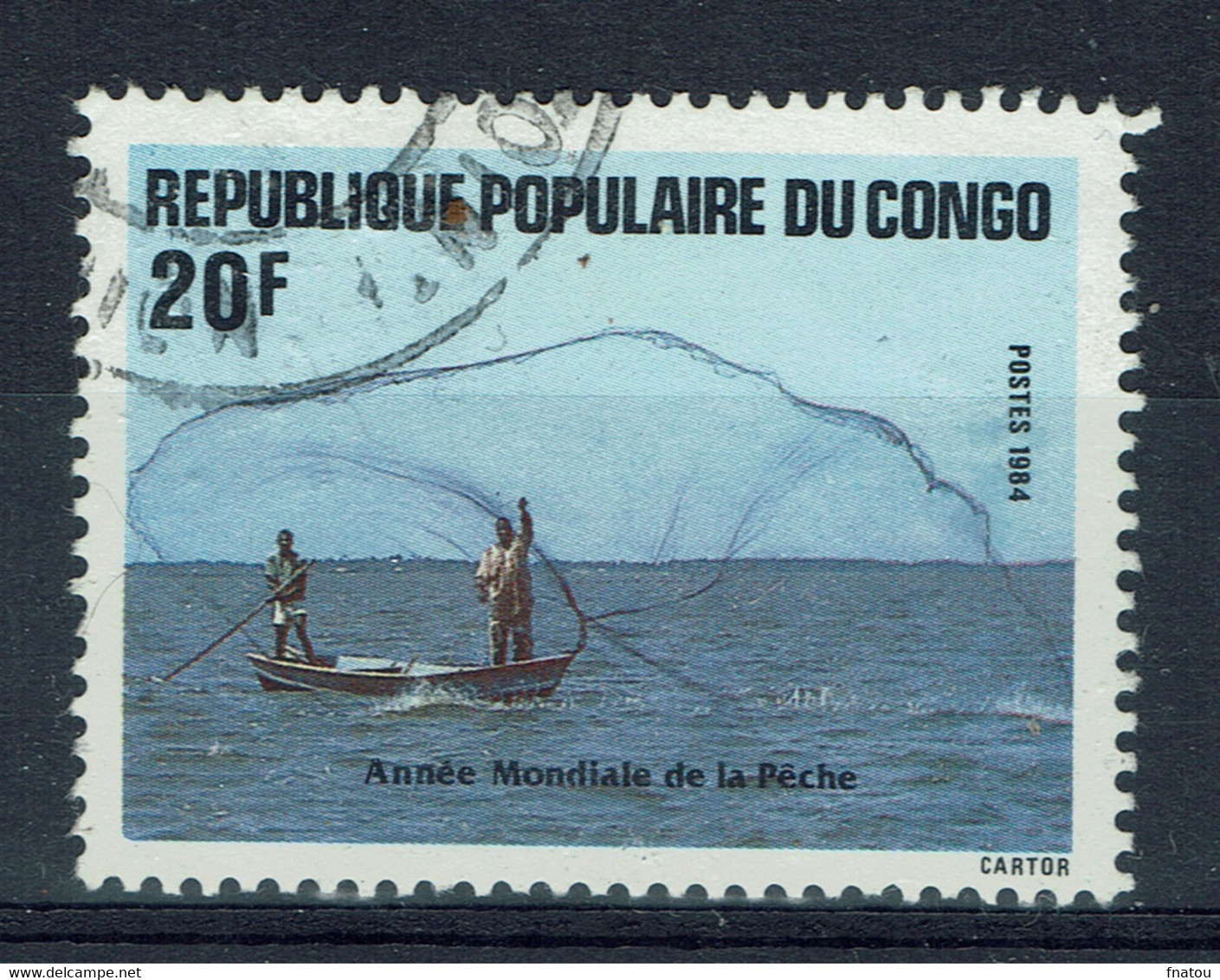 Congo (Brazzaville), 20f, Année Mondiale De La Pêche, 1984, Obl TB - Used