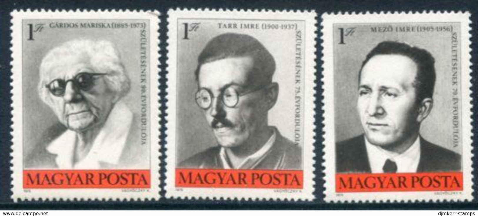 HUNGARY 1975 Famous Hungarians MNH / **.  Michel 3077-79 - Unused Stamps