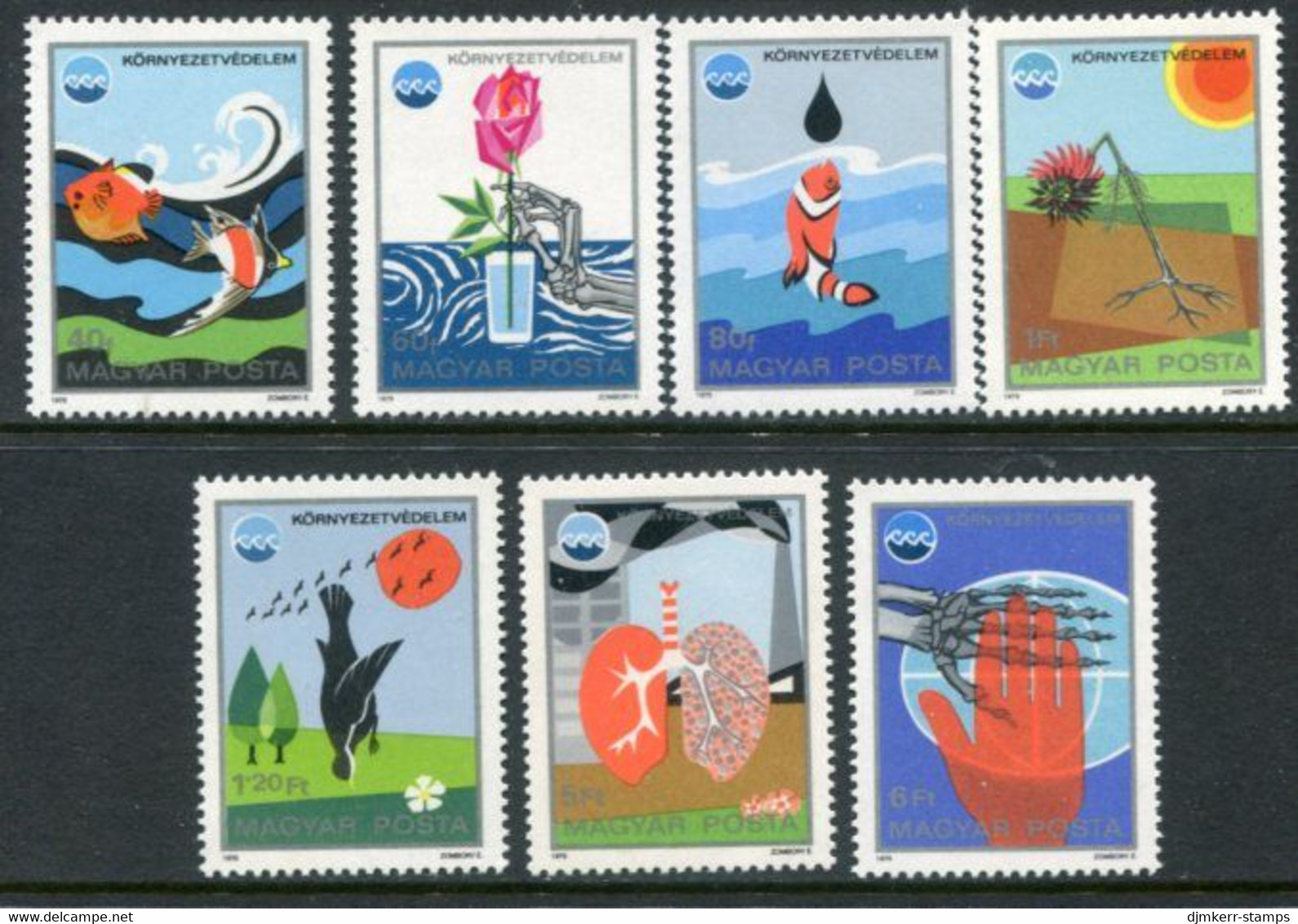 HUNGARY 1975 Environment Protection MNH / **..  Michel 3070-76 - Unused Stamps