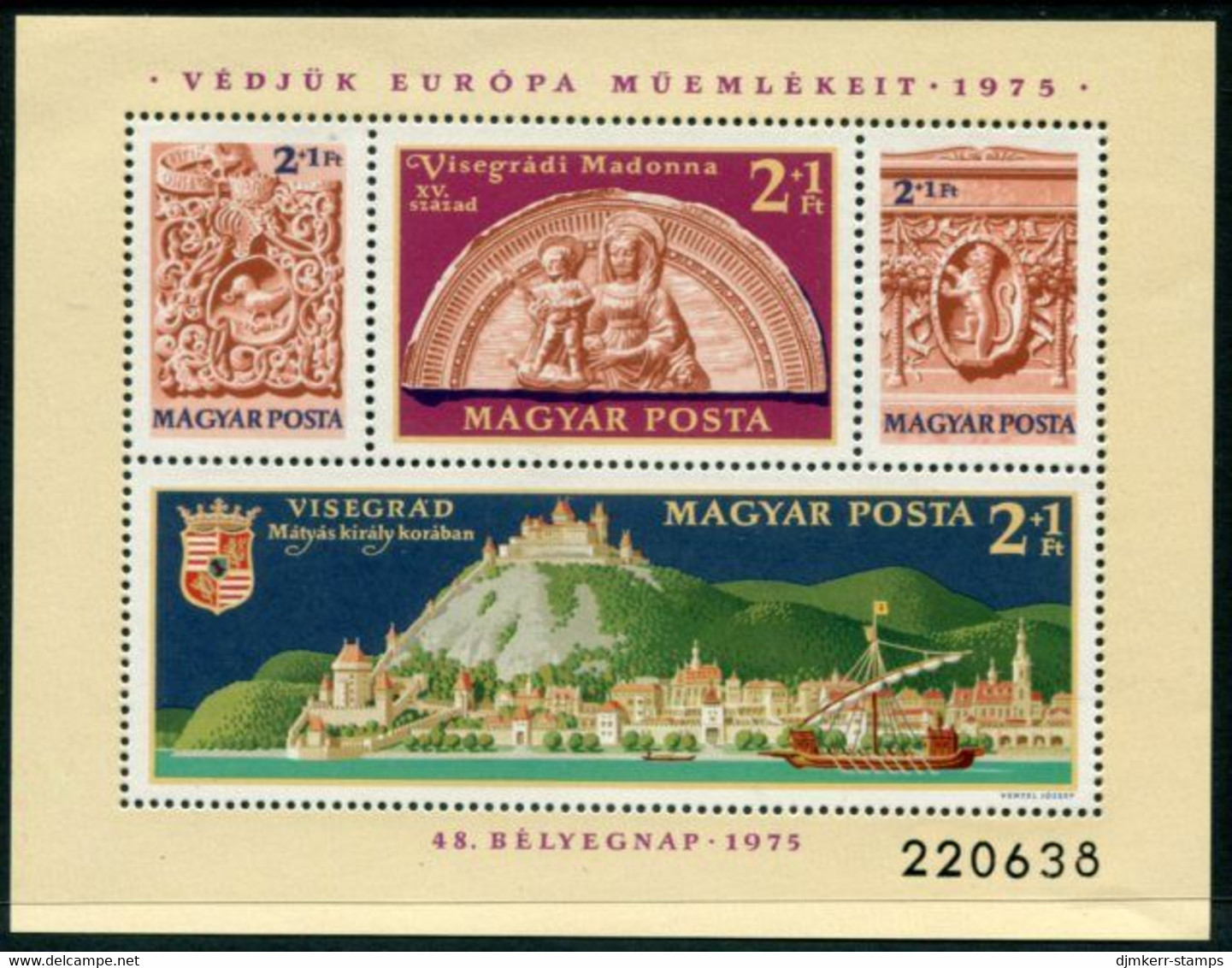 HUNGARY 1975 Stamp Day: Protection Of Monuments Block MNH / **...  Michel Block 115 - Blocchi & Foglietti