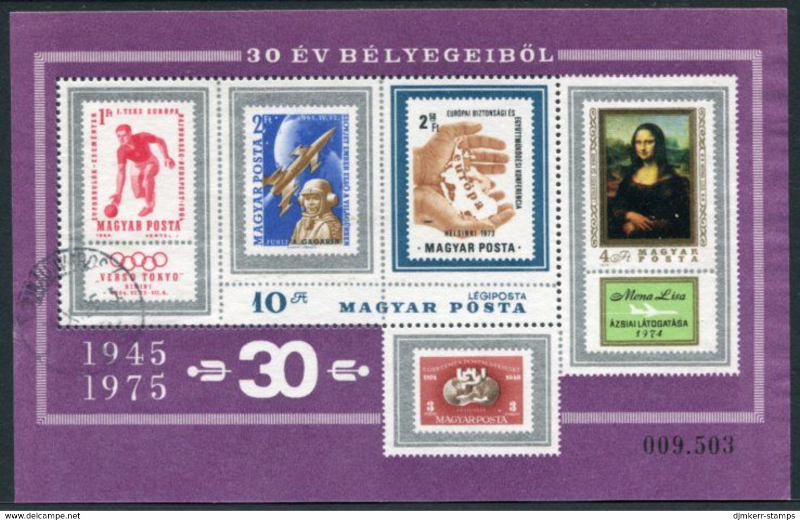 HUNGARY 1975 Most Successful Hungarian Stamps Block Used.   Michel Block 114 - Usati