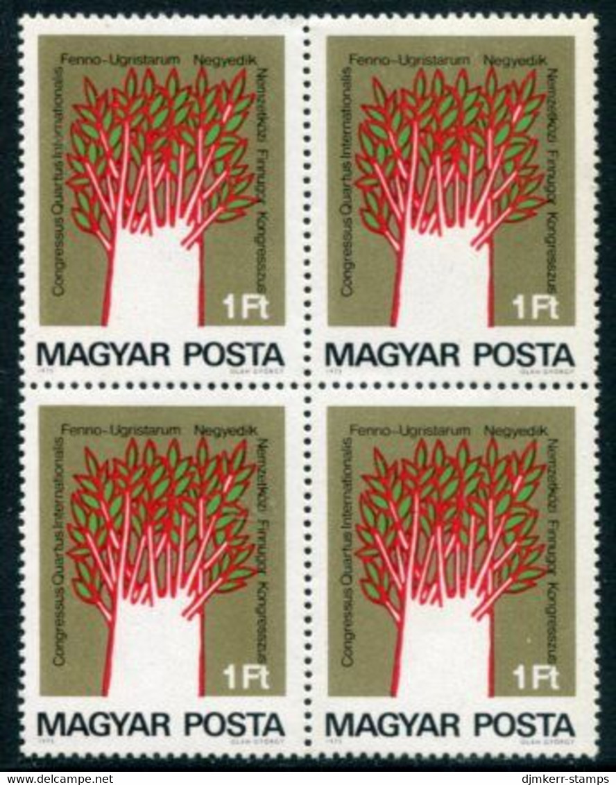 HUNGARY 1975 Finno-Ugric Congress Block Of 4 MNH / **.   Michel 3058 - Nuevos