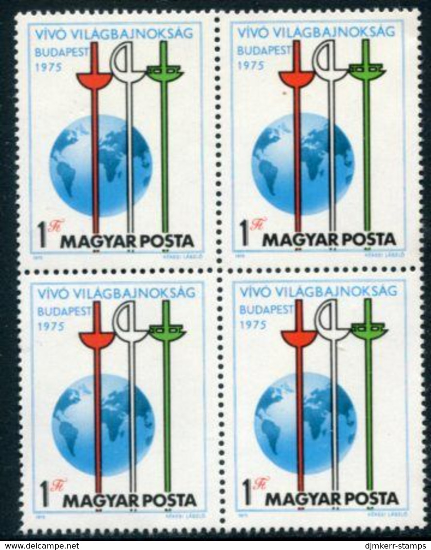 HUNGARY 1975 Fencing Championship Block Of 4 MNH / **.  Michel 3054 - Nuevos