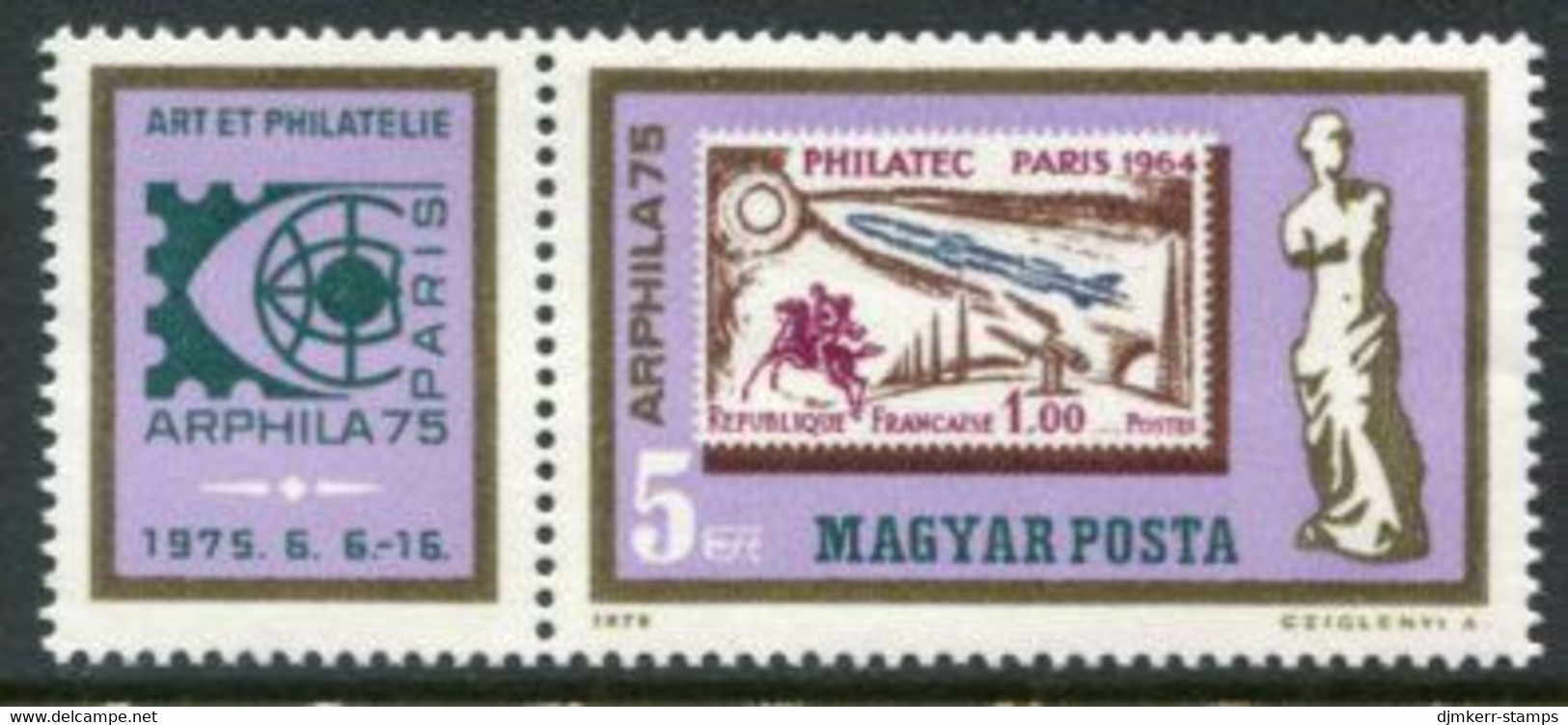 HUNGARY 1975 ARPHILA Stamp Exhibition MNH / **..  Michel 3043 - Ongebruikt